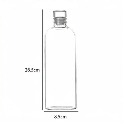 1L GLASS WATER BOTTLE W/ SILICONE STOPPER