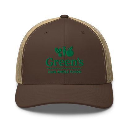GREEN'S WHOLE FOODS TRUCKER HAT (BROWN)