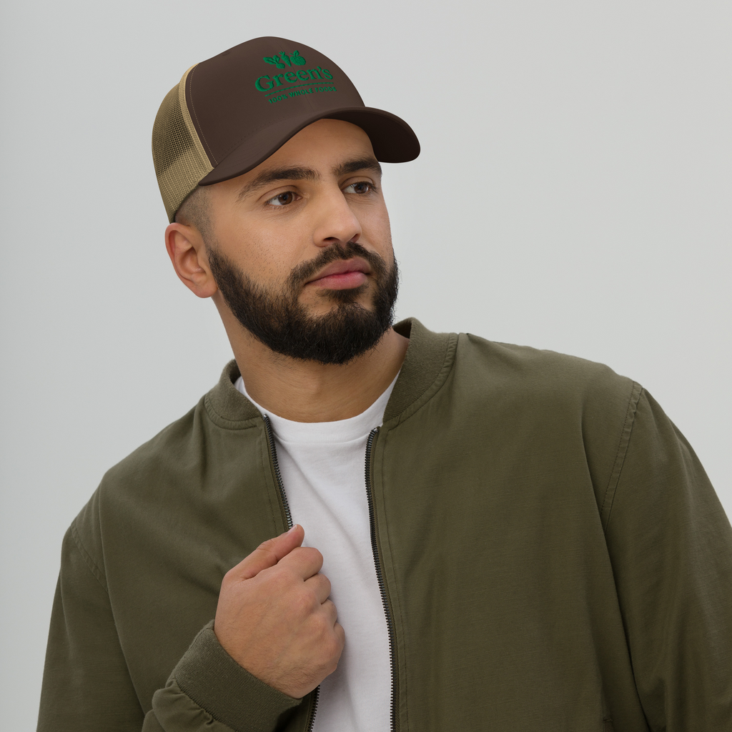 GREEN'S WHOLE FOODS TRUCKER HAT (BROWN)