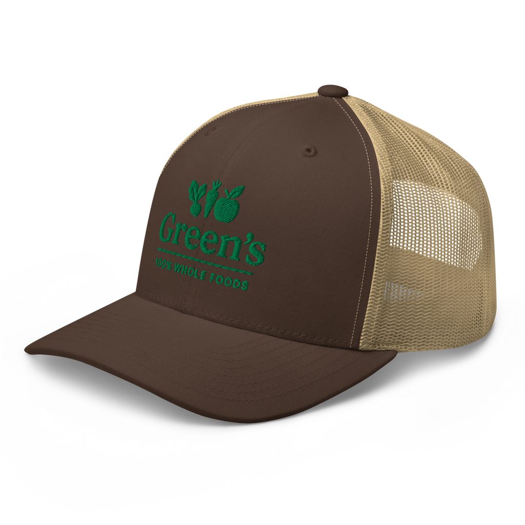 GREEN'S WHOLE FOODS TRUCKER HAT (BROWN)