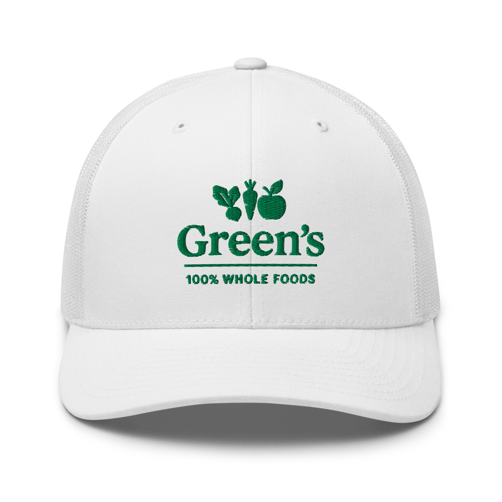 GREEN'S WHOLE FOODS TRUCKER HAT (WHITE)