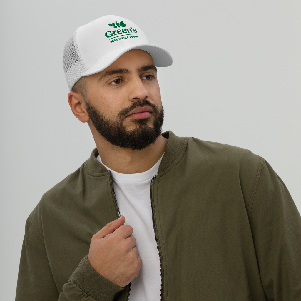 GREEN'S WHOLE FOODS TRUCKER HAT (WHITE)
