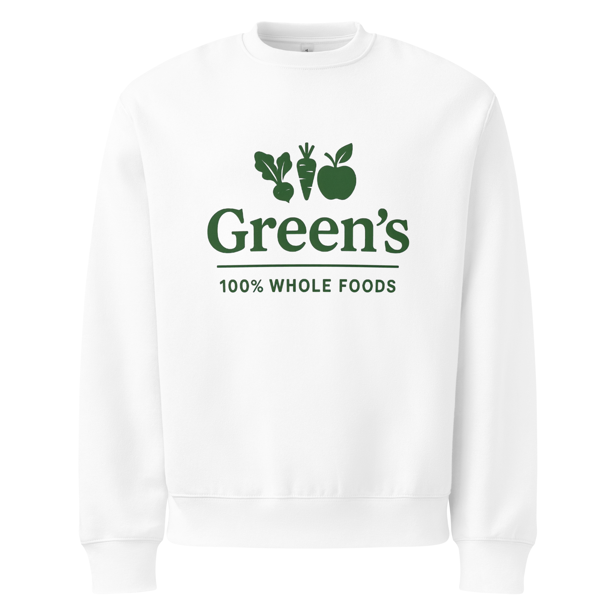 GREEN'S WHOLE FOODS BIG LOGO CREW NECK