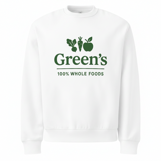 GREEN'S WHOLE FOODS BIG LOGO CREW NECK